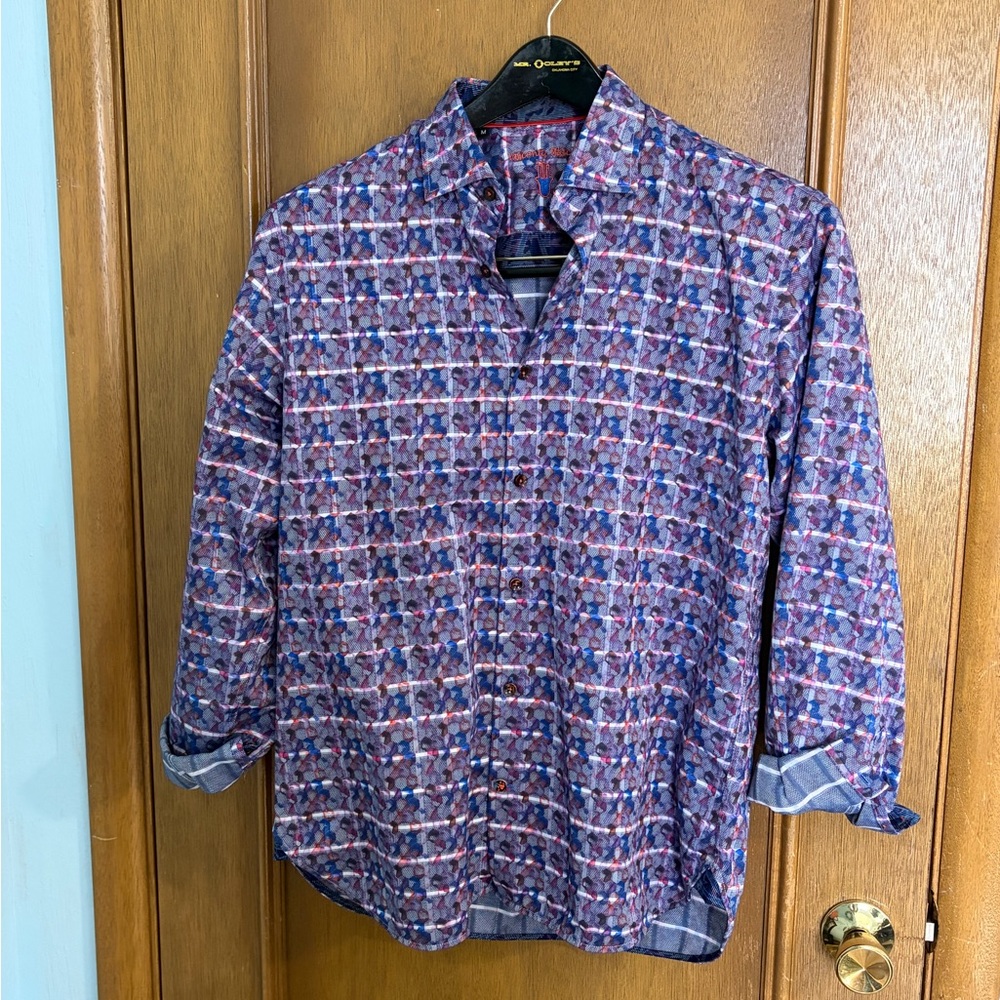 Stylish Men's Multicolor Patterned Button-Down Sh… - image 1